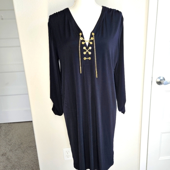 MICHAEL Michael Kors Elegant Black Lace-Up Dress. Size XL - Picture 1 of 8
